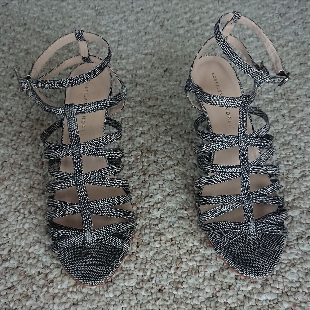 Loeffler Randall Black & white Strappy Sandals size 7.5